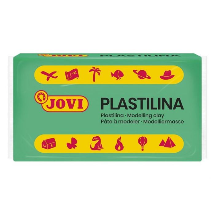 Jovi Caja de 30 Pastillas de Plastilina 50gr - Muy Moldeable - No Se Seca - sin Gluten - Inocua  - Color Verde