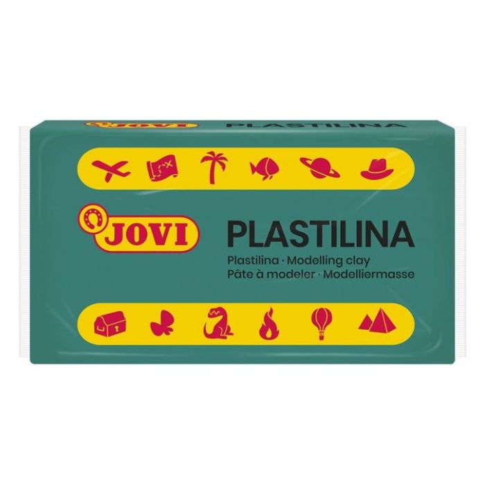 Jovi Caja de 30 Pastillas de Plastilina 50gr - No Endurece - sin Gluten - Inocua - Facil de Moldear - Ideal para Volumen y Moldes - Color Verde