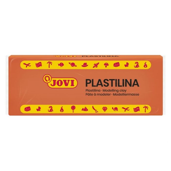 Jovi Caja de 15 Pastillas de Plastilina 150gr - 100% Vegetal - Muy Moldeable - No Se Seca - sin Gluten - Inocua - Ideal para Figuras en Volumen - Color Naranja