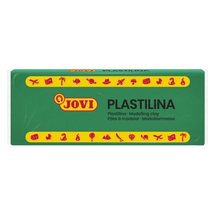 Jovi Caja de 15 Pastillas de Plastilina 150gr - Pasta Vegetal - No Se Seca - sin Gluten - Inocua - Facil de Moldear - Ideal para Figuras Voluminosas - Color Verde