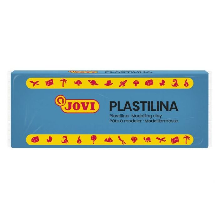 Jovi Caja de 15 Pastillas de Plastilina 150gr - Muy Moldeable - No Se Seca - Libre de Alergenos - Ideal para Figuras en Volumen - Color Azul