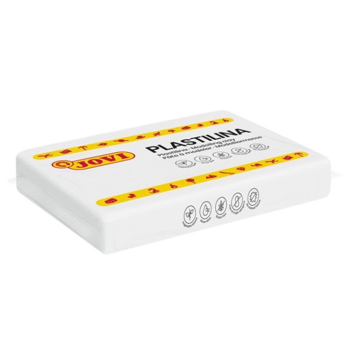 Jovi Caja de 15 Pastillas de Plastilina 350gr - Pasta Vegetal - No Se Seca - sin Gluten - Inocua - Facil de Moldear - Ideal para Figuras Voluminosas - Color Blanco