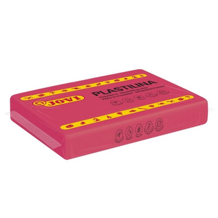 Jovi Caja de 15 Pastillas de Plastilina 350gr - Pasta Vegetal - No Se Seca - sin Gluten - Inocua - Facil de Moldear - Ideal para Figuras Voluminosas - Color Rosa