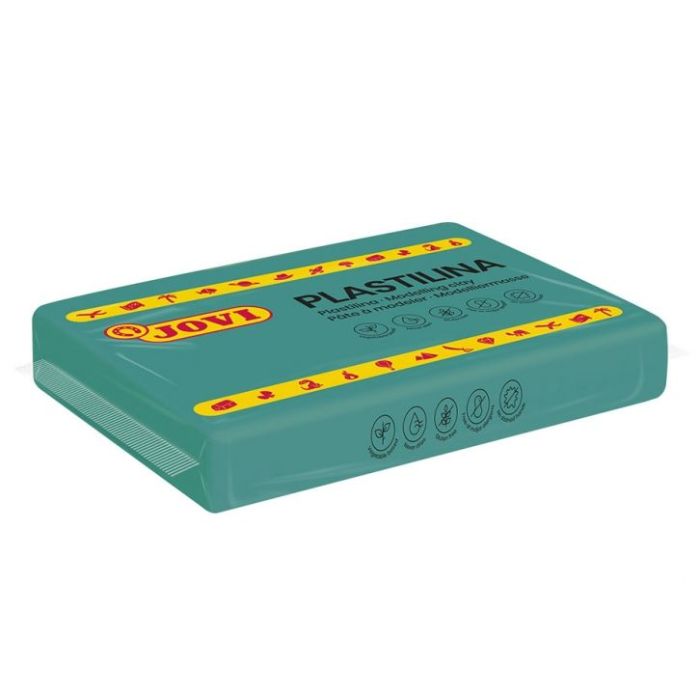 Jovi Caja de 15 Pastillas de Plastilina 350gr - Pasta Vegetal - No Se Seca - sin Gluten - Inocua - Facil de Moldear - Ideal para Figuras en Volumen - Color Verde