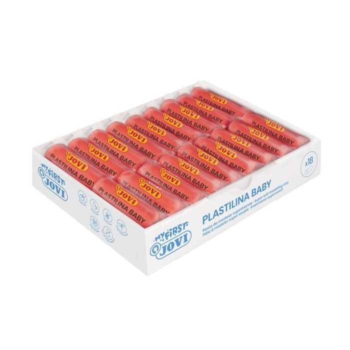 Jovi Baby Caja de 18 Pastillas de Plastilina- Pasta Modelar Super Blanda - Estimula Creatividad y Sensibilidad Tactil - Fortalece Musculos de Dedos y Manos - Color Rosa