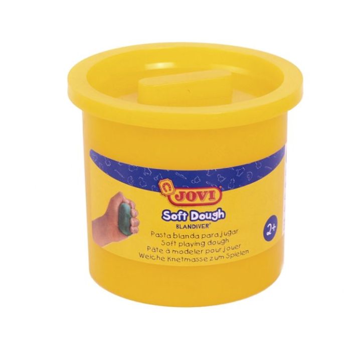 Jovi Soft Dough Blandiver Estuche de 5 Botes 110gr - Amarillo. Blanda - Flexible - Facil de Amasar - Ideal para Modelaje - Fomenta Creatividad - Desarrolla Motricidad Fina - Color Amarillo