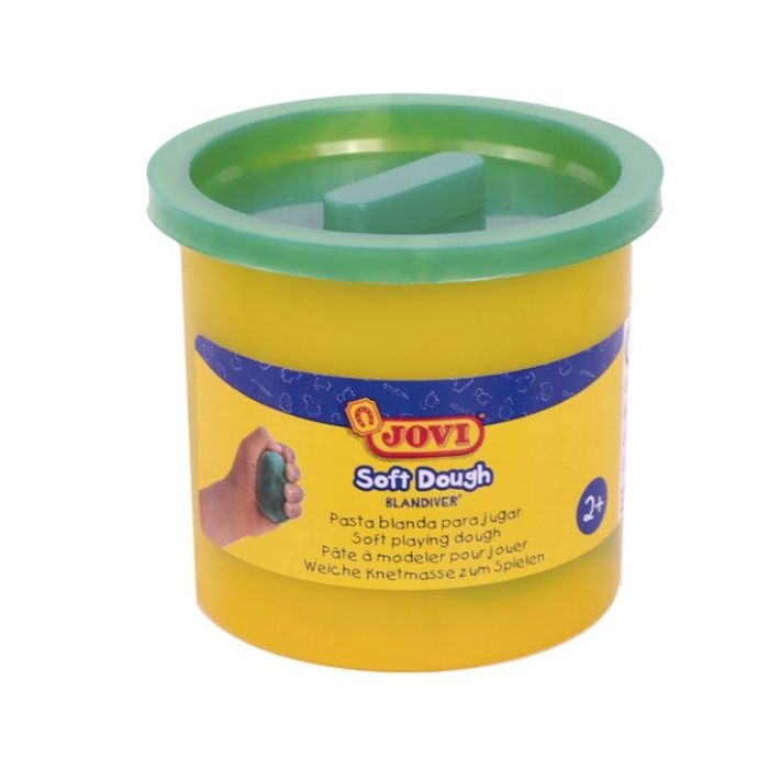 Jovi Soft Dough Blandiver Estuche de 5 Botes 110gr - Verde - Blanda y Flexible - Facil de Amasar y Moldear - Ideal para Iniciacion al Modelaje - Color Verde