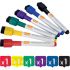 Nobo Mini Rotulador Pizarra Blanca con Tapa Borrador Magnética - 6 Colores Surtidos - Punta Fina 2mm-4