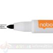 Nobo Mini Rotulador para Pizarra Blanca con Borrador - Punta Fina de 2mm - Paquete de 6 - Tinta Negra - Color Negro
