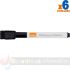 Nobo Mini Rotulador para Pizarra Blanca con Borrador - Punta Fina de 2mm - Paquete de 6 - Tinta Negra - Color Negro