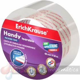 Erichkrause Cinta Precinto Handy - 48mmx50m - Resistente y Duradera - Color Transparente