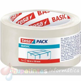 Tesa Basic Precinto de Embalar 50mm x 66 Metros - Fabricado en Polipropileno - Adhesivo Ecológico - Transparente