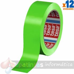 Tesa 60404 Cinta de Embalar Premium 12mm x 66 Metros - Fabricado en SPVC - Adhesivo de Caucho Natural - Color Verde