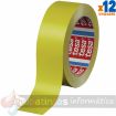 Tesa 60404 Cinta de Embalar Premium 12mm x 66 Metros - Fabricado en SPVC - Adhesivo de Caucho Natural - Color Amarillo