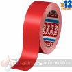 Tesa 60404 Cinta de Embalar Premium 12mm x 66 Metros - Fabricado en SPVC - Adhesivo de Caucho Natural - Color Rojo