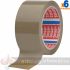Tesa 4120 Precinto de Embalar Standard 50mm x 66 Metros - Fabricado en PVC - Adhesivo de Caucho Natural - Color Marrón
