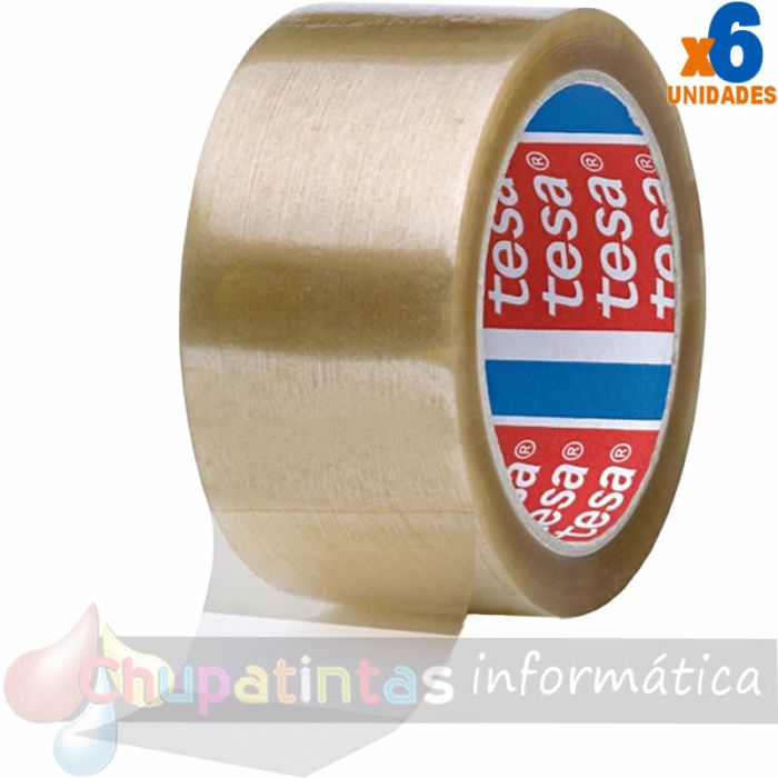 Tesa 4120 Precinto de Embalar Standard 50mm x 66 Metros - Fabricado en PVC - Adhesivo de Caucho Natural - Color Transparente