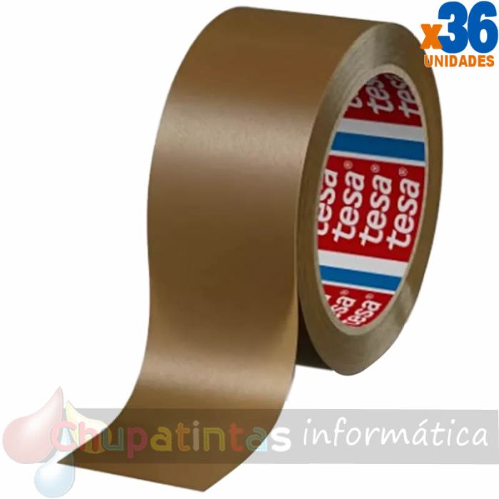 Tesa 4100 Precinto de Embalar Resistente 50mm x 66 Metros - PVC Rugoso - Adhesivo Potente - Color Marrón