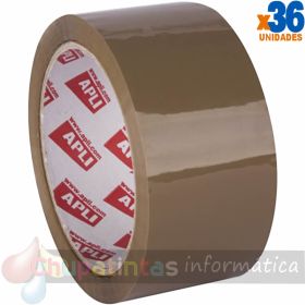 Apli Precinto Estándar sin Ruido Pp Acrílico 48mm x 66m 28Μm - Resistente al Desgarro - Adhesivo de Alta Calidad - Marrón
