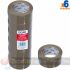 Dohe Pack de 6 Precintos de Polipropileno - Medidas 48mm x 66m - Color Marrón