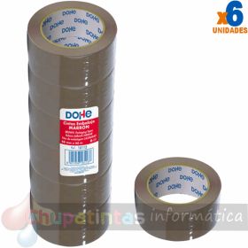 Dohe Pack de 6 Precintos de Polipropileno - Medidas 48mm x 66m - Color Marrón