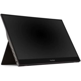 ViewSonic Monitor Tactil LED 15.6" IPS Full HD 1080p - 10 Puntos de Contacto - Respuesta 6.5ms - Altavoces 1.6W - Angulo de Vision 178º - USB-C, Mini HDMI - Modo Eco - Color Negro
