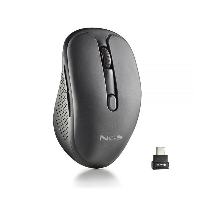 NGS Evo Jot Raton Inalambrico 1600dpi - Conexiones: 2.4 GHz USB-C + Bluetooth 5.1 + Bluetooth 5.1 - 5 Botones - Uso Diestro - Color Negro
