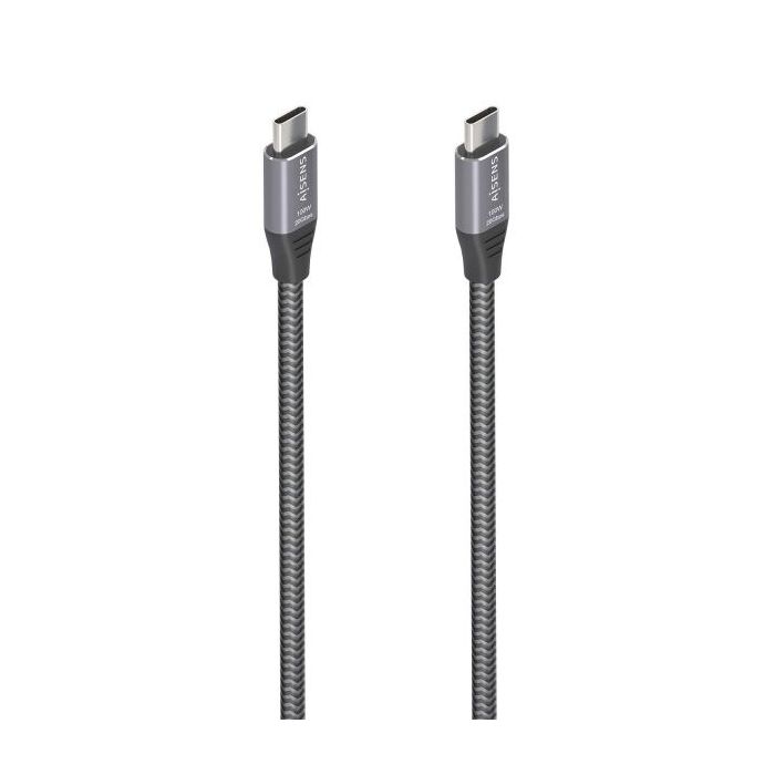 Aisens Cable USB 3.2 Gen2x2 Aluminio 20Gbps 8K@30Hz 5A 100W E-Mark - Tipo USB-C/M-USB-C/M - 3.0m - Color Gris