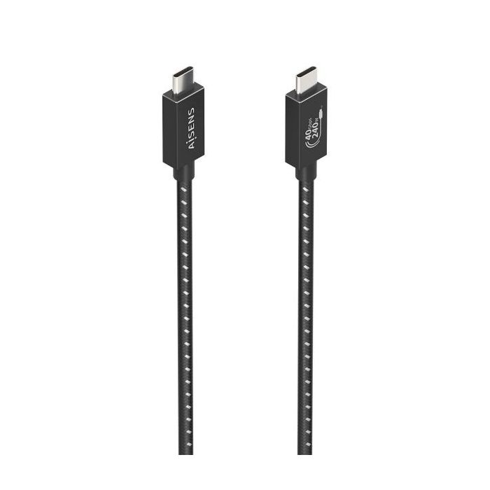 Aisens Cable USB4 Gen3x2 Aluminio 40Gbps 8K@60Hz 5A 48V 240W E-Mark - Tipo USB-C/M-USB-C/M - 1m - Color Negro