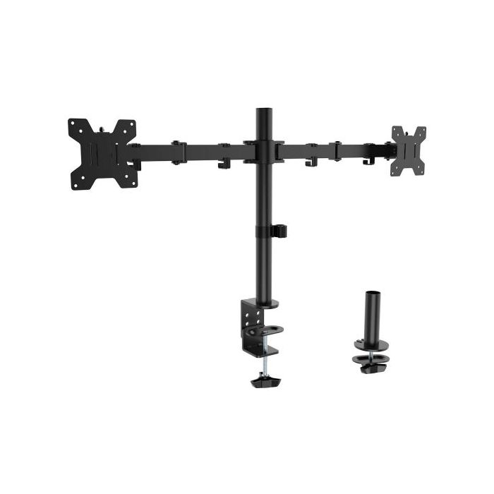 Aisens Soporte de Mesa Eco Giratorio e Inclinable para Monitor/TV 10Kg (3 Pivotes - 2 Brazos) de 17-32" - Color Negro