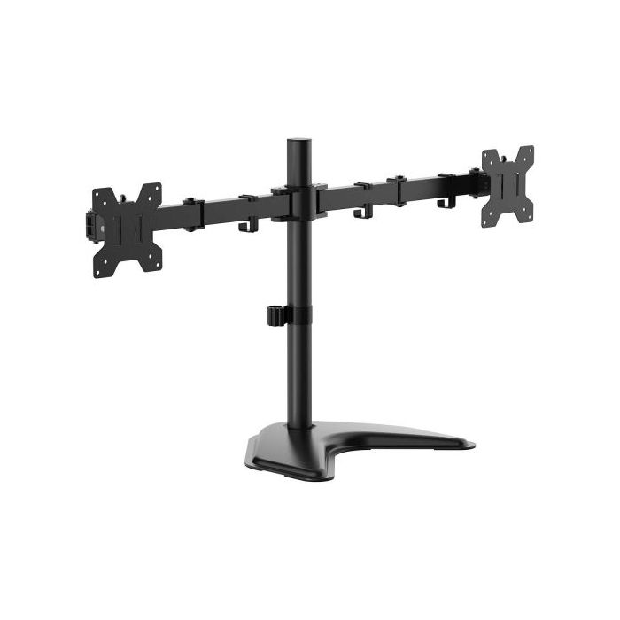 Aisens Soporte de Mesa con Peana Eco Giratorio e Inclinable para Monitor/TV 10Kg (3 Pivotes - 2 Brazos) de 17-32" - Color Negro