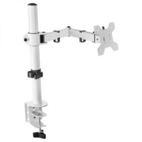 Mars Gaming MARM1 Soporte de Monitor - Brazo Articulado - Altura Ajustable - Gestion de Cables - Compatible VESA - Instalacion Rapida - Estabilidad Optima - Color Blanco