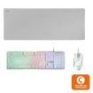 Mars Gaming MCPX Combo Gaming Premium - Teclado Hibrido H-MECH - Raton 10K DPI Ultra Ligero - Alfombrilla XXL - Iluminacion FRGB Rainbow - Color Blanco