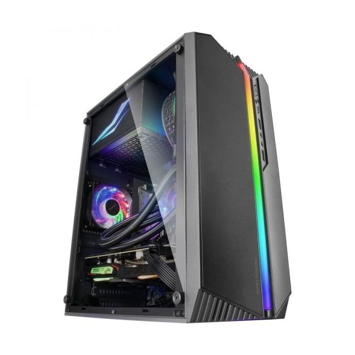 Mars Gaming MC-S1 Caja Compacta Gaming - Iluminacion ARGB 12 Modos - Ventana Lateral Completa - Refrigeracion Avanzada - Compatible Micro-ATX/Mini-ITX - Color Negro