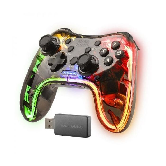 Mars Gaming MGP-24 Controlador Inalambrico - Conexion 2.4GPRO - Vibracion Haptica Dual - 20 Botones Tactiles - Compatibilidad Multiplataforma - Color Varios