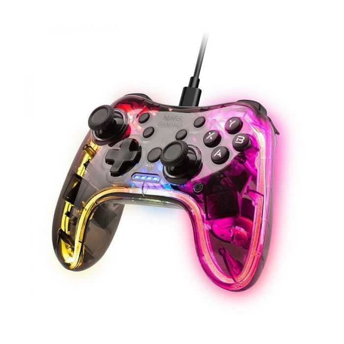 Mars Gaming MGP-C Gamepad Profesional - Iluminacion NEON RGB - Vibracion Haptica Dual - Compatibilidad Multiplataforma - 20 Botones Tactiles - Color Varios