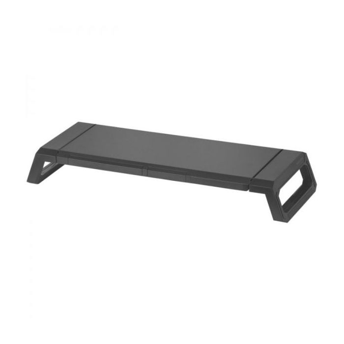Mars Gaming MGS-PRO Soporte para Monitor - Ergonomia Optima - Soporte para Smartphone/Tablet - Cajon de Almacenaje - Tamaño Ajustable - Color Negro