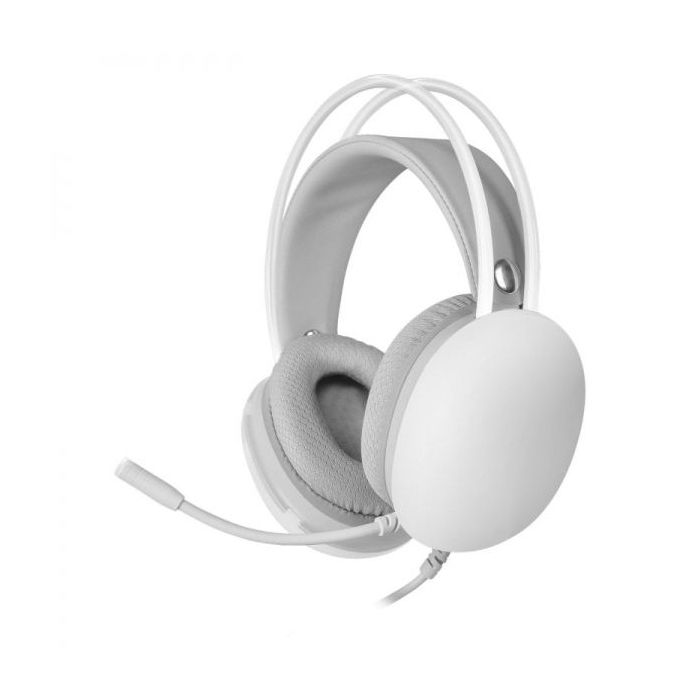 Mars Gaming MH-GLOW Auriculares Gaming - Iluminacion 360º CHROMA - Sonido Ultra-BASS 3D - Microfono con Cancelacion de Ruido - Compatibles Multiplataforma - Color Blanco