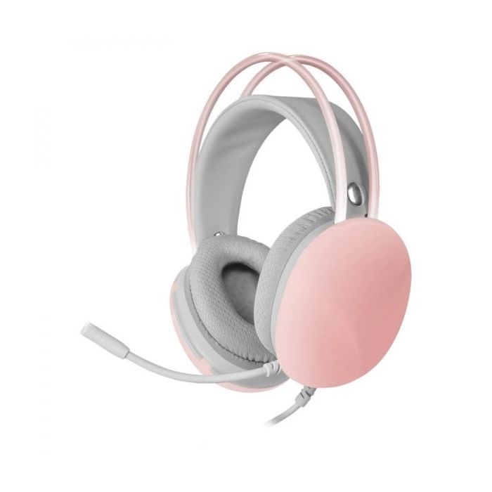 Mars Gaming MH-GLOW Auriculares - Sonido Envolvente - Iluminacion 360º CHROMA RGB - Drivers Hi-Fi Ultra-Bass 3D - Compatibilidad Universal - Color Rosa