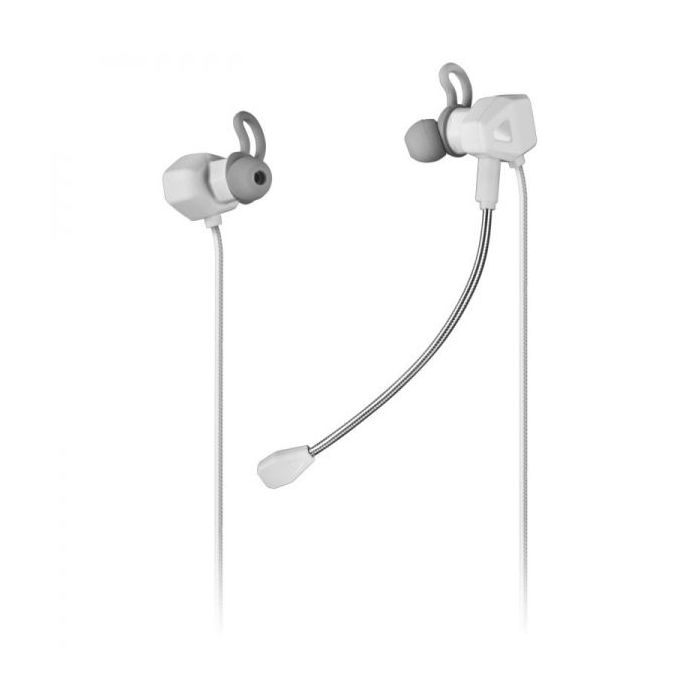 Mars Gaming MIHX Auriculares In-Ear - Tecnologia Dual Driver Haptic Sense - Sujecion Doble Silicona - Microfonos Anti-Ruido - Compatibilidad Universal - Color Blanco