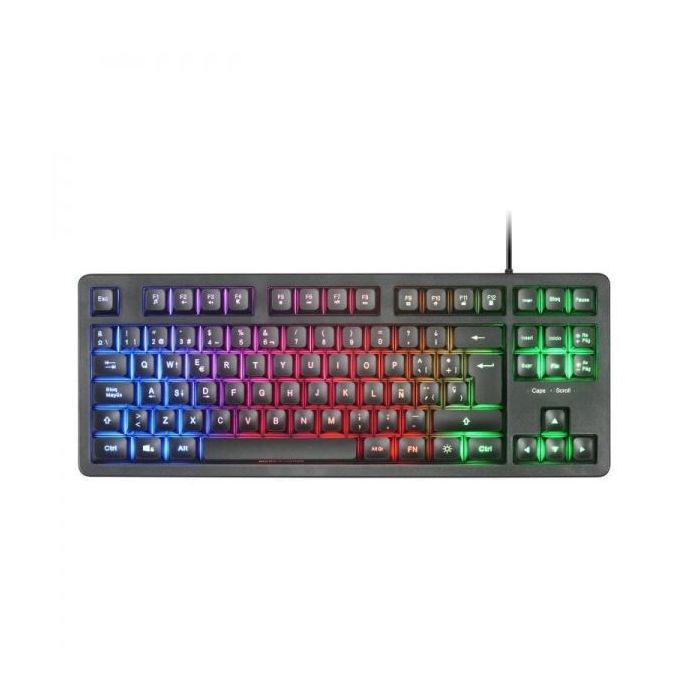 Mars Gaming MK023 Teclado Gaming - Tecnologia H-Mech RED - Iluminacion FRGB LED - Anti-Ghosting - Compatibilidad Universal - Estructura Robusta - Color Negro