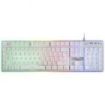 Mars Gaming MK220 Teclado Gaming - Tecnologia H-MECH - Iluminacion FRGB Rainbow Halo - Panel de Aluminio - Alta Durabilidad - Color Blanco