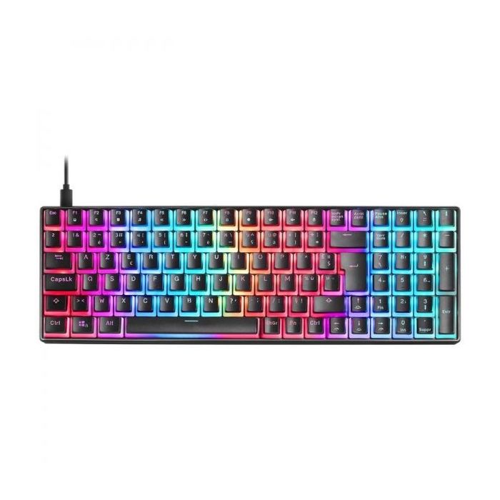 Mars Gaming MKULTRA Teclado Gaming Premium - Tamaño Compacto 96% - Teclas PBT Pudding - Iluminacion RGB Chroma - Switches Antipolvo OUTEMU - USB-C Extraible - Color Negro