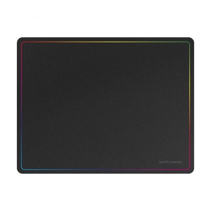 Mars Gaming Alfombrilla Gaming Nanotextil - Deslizamiento Suave - Efecto Rainbow - Base Antideslizante - Alta Durabilidad - Color Negro