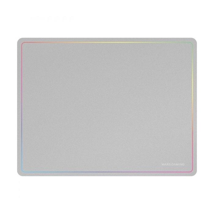 Mars Gaming Alfombrilla Gaming Nanotextil - Deslizamiento Suave - Efecto Rainbow - Base Antideslizante - Alta Durabilidad - Color Blanco