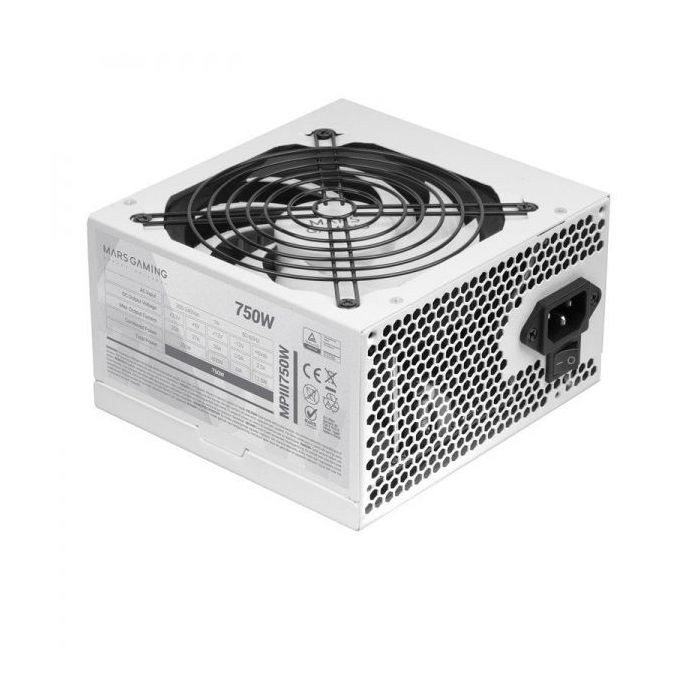 Mars Gaming MPIII MPIII750 Fuente de Alimentacion - Tecnologia AI-RPM - Eficiencia 99% DIGITAL APFC - Funcionamiento Silencioso - Proteccion Avanzada - Color Blanco