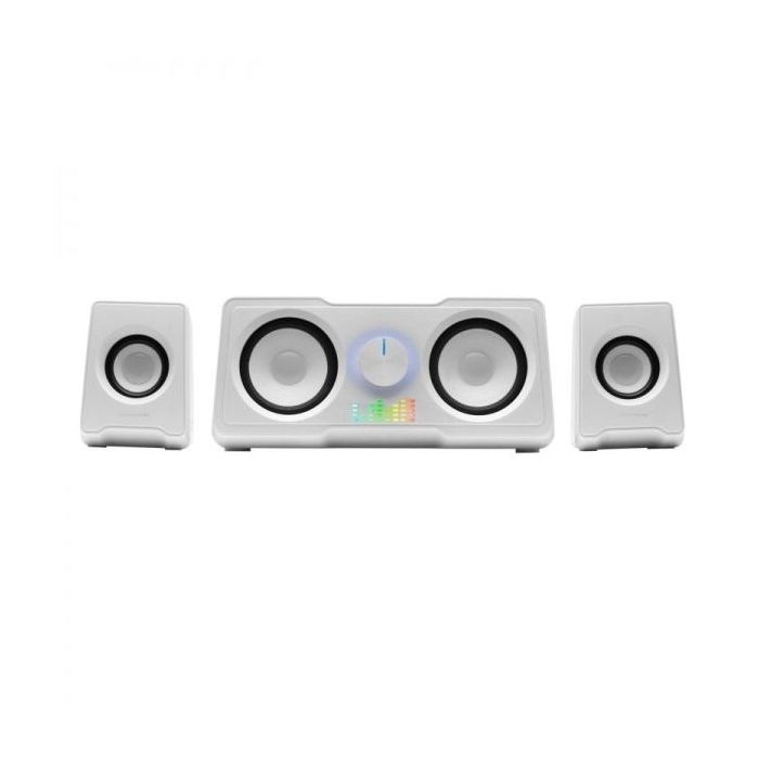 Mars Gaming MSX MS22 Sistema de Sonido - 35W Potencia - Sistema 2.2 con 4 Drivers - DSP Avanzado - Efecto RGB Flow - Conexion Jack Universal - Color Blanco