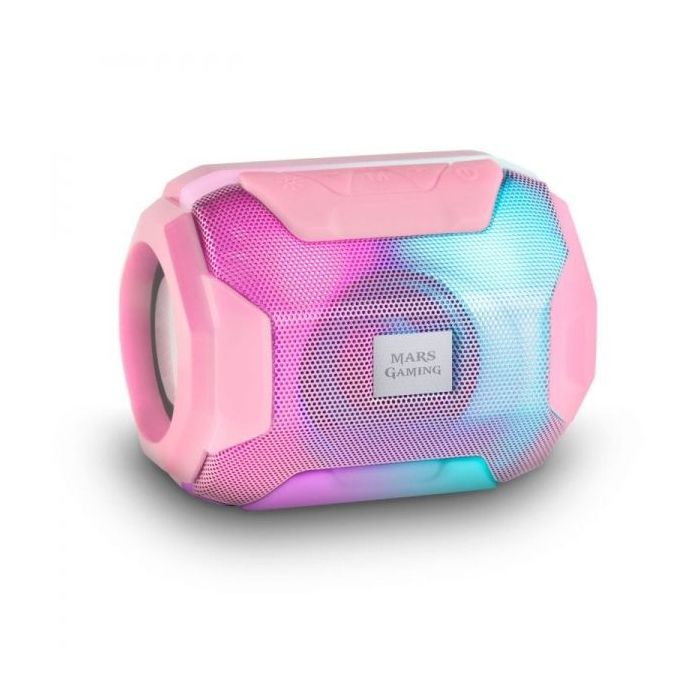 Mars Gaming Altavoz Portatil - Sonido Impactante 10W - Ultra-BASS - Bluetooth 5.0 - 8 Horas de Autonomia - USB y MicroSD - Color Rosa