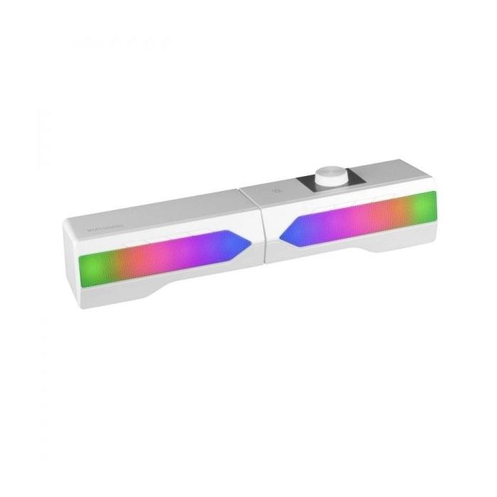 Mars Gaming MSDUO RGB Mesh Sistema de Sonido - Iluminacion RGB - Versatilidad 2 en 1 - Bluetooth 5.0 - Potencia 15W - Sonido DSP y Drivers REFLEX - Color Blanco