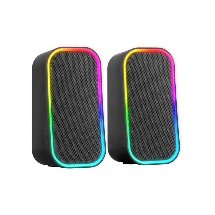 Mars Gaming MS-OM Altavoces - Sonido Envolvente 20W - Iluminacion RGB Controlable - Bluetooth 5.3 y AUX-IN - Compatibilidad Universal - Color Negro
